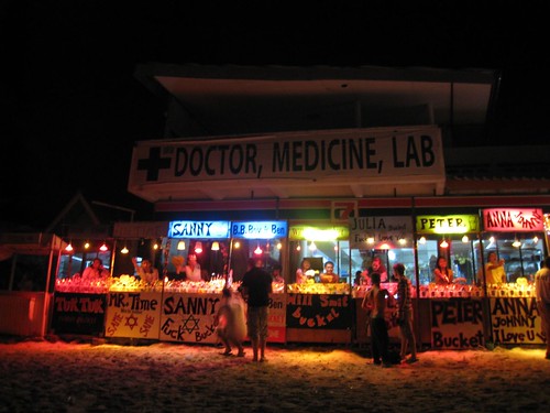 Bucket (liquor) vendors on Haad Rin Beach