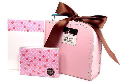 Pink Scallops Suitcase Set