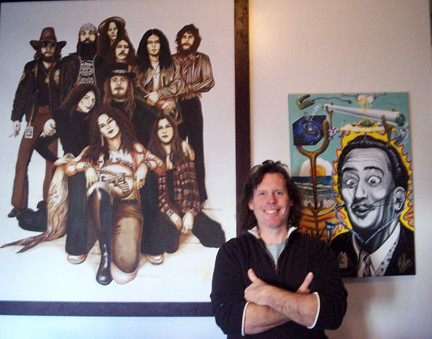 Bill Foss and his paintings of Lynyrd Skynyrd and Salvadore Dali (with a 3-D moustache).
