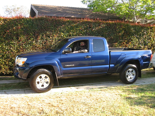Toyota Tacoma with me in cab