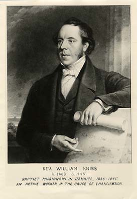 Rev. William Knibb (1803 - 1845), Baptist Missionary in Jamaica, 1825-1845
