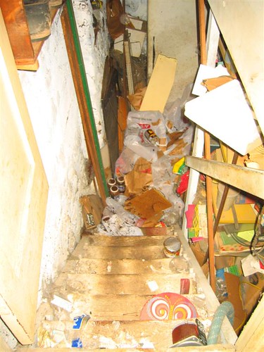 Junk blocking the inaccessible basement