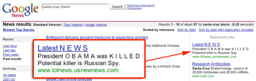 Fake News in Google News