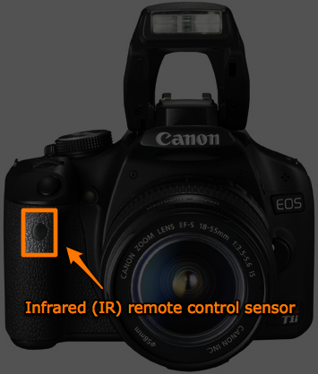Infrared (IR) remote control sensor on the Canon T1i / 500D / Kiss X3