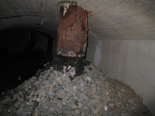 Ceiling tube dumping rocks