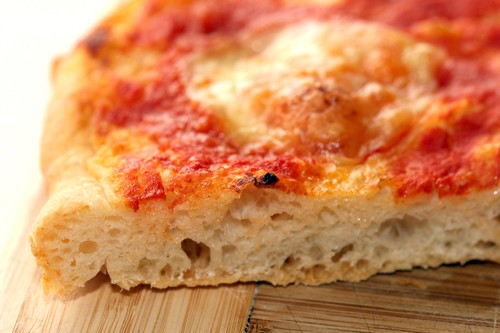 No-knead pizza, crumb shot
