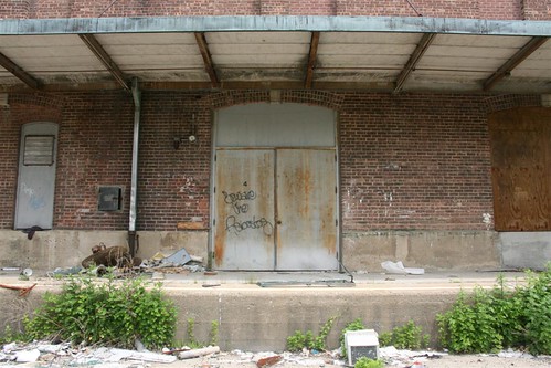 Steel doors to the powerhouse