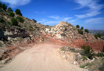 One of the mountain trails switchbacks.