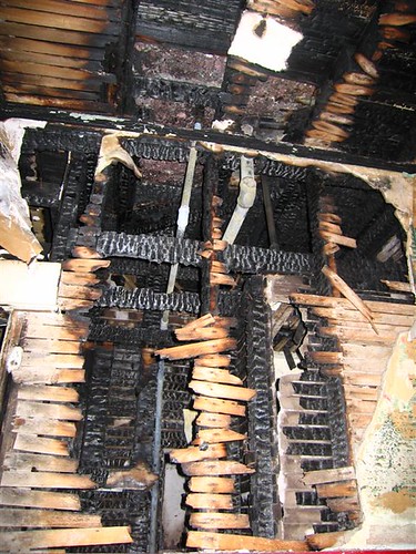 Fire damage in the Ritz building