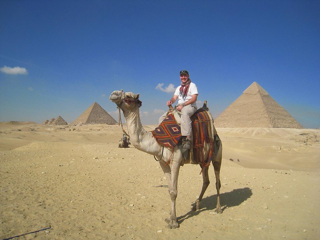 Exploring the Great Pyramids by camel.