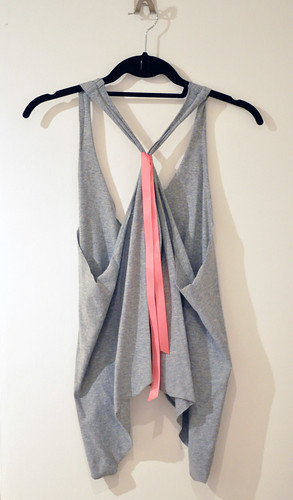 cropped tank diy gray and neon watermelon pink