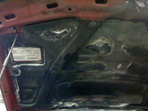 Battery acid all over the hood liner part II