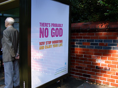 Atheist bus stop advert mockup, final.