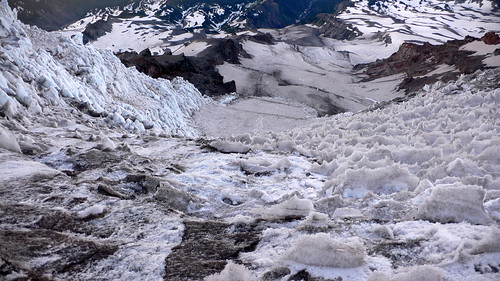 Looking down the Kautz Glacier route