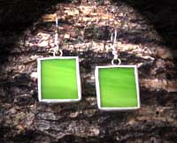 Stained Glass Lime Green Earrings