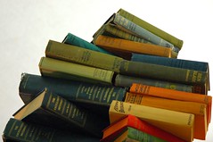 stack of books, Ballard, Seattle, Washington