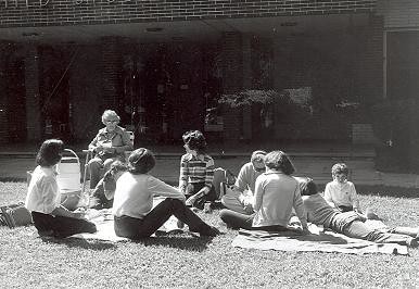 Homecoming Picnic, 1978 (01) - Mary Whelan Maher ('32) with daughter Barbara Maher McConville ('60) and grandchildren