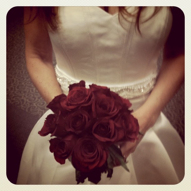 Red roses bouquet #weddings