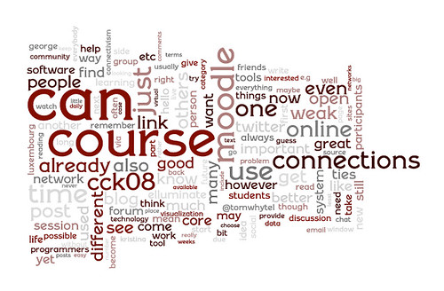 Wordle of my participation in Week 1 in CCK08
