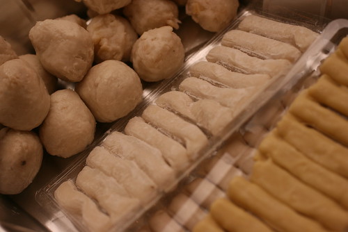 fish dumplings, cuttlefish balls, and meat filled fish ball