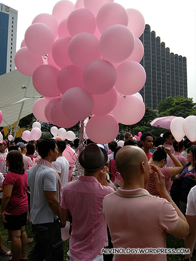 Pink balloons everywhere