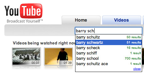 YouTube Search Suggestions