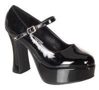 Black Patent Mary Jane Platform Shoes