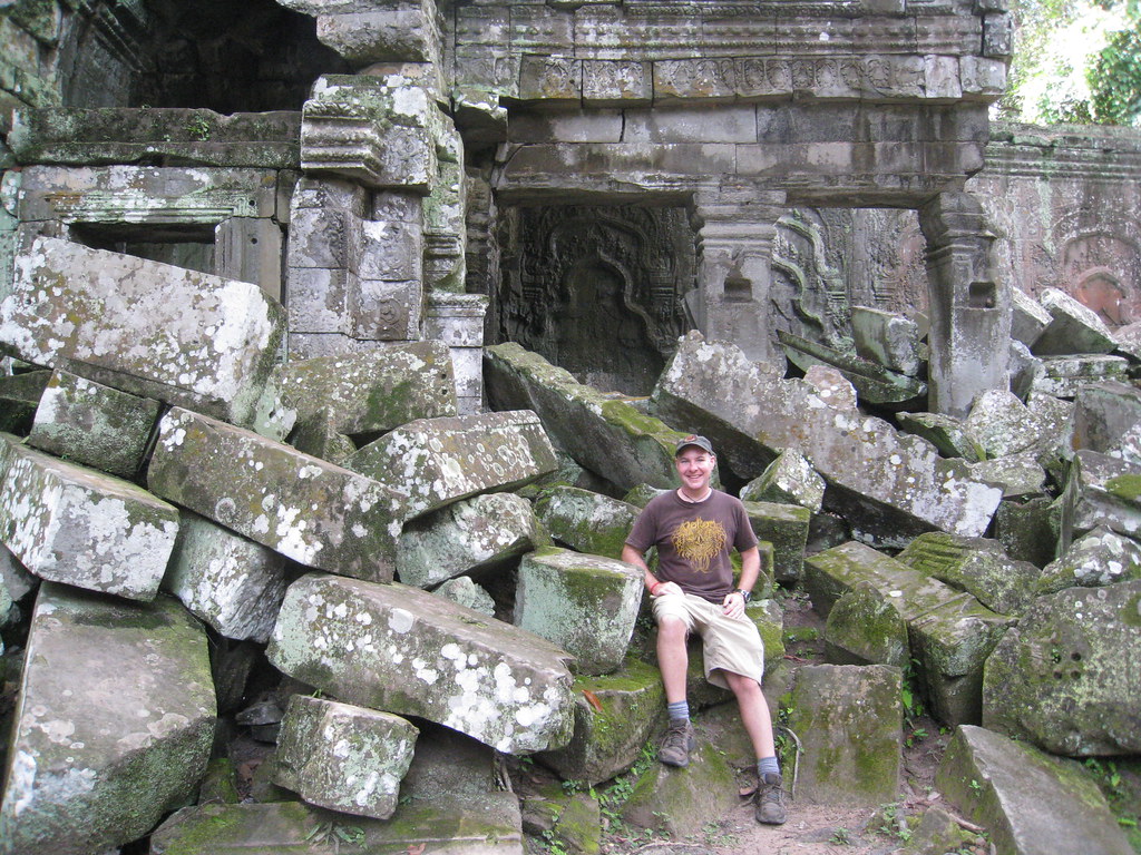 Amongst the ruins of Ta Prohm, where scenes from the movie Tomb Raider were filmed.