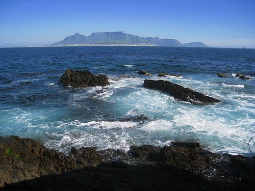 View of Cape Town and Table Mountain from Robben Island