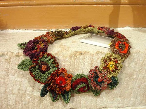 freeform crochet necklace