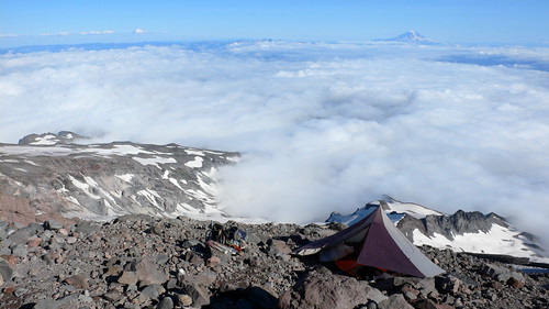 High camp on the Kautz Glacier route