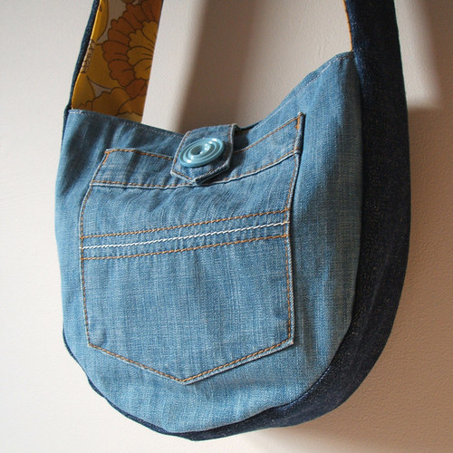 Me, You and Magoo: new listing: two tone blue denim reversible purse