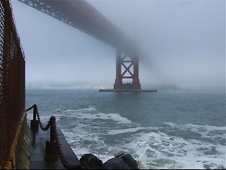 Bridge, Fog, Surf, San Francisco