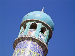 One of the minarets of the blue mosque