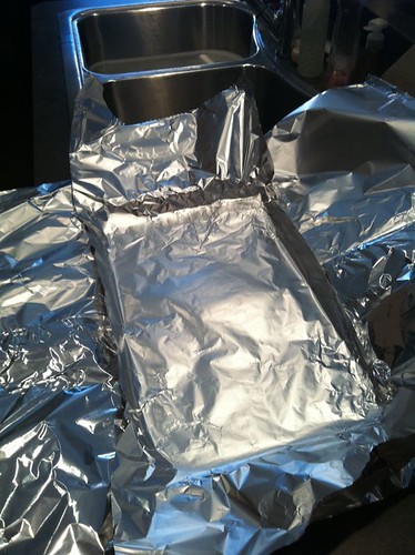 Baking sheet with aluminum foil 