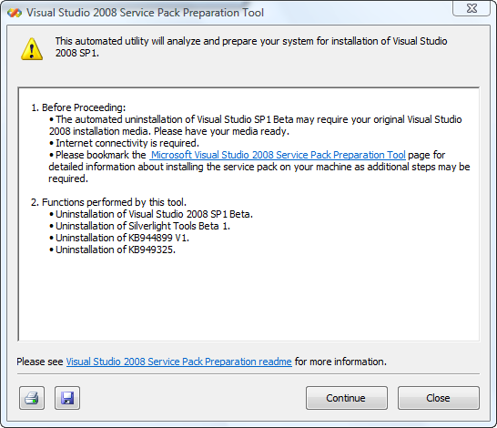 Пакет обновления Visual Studio 2008