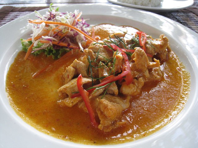 Spicy panang curry with chicken