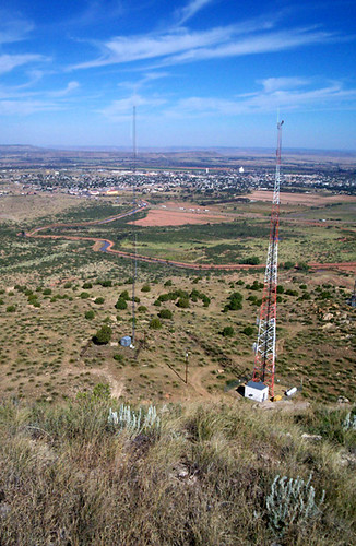The view from the top of Tucumcari Mountain, looking north-northeast.