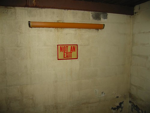 Not an Exit sign in Savoy basement