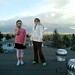 Kids on the roof - Coast Mountains behind