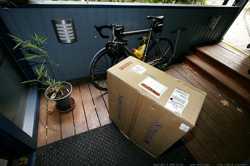 barebones server delivered to our doorstep, its as tall as the road bike - _MG_1413 by sean dreilinger.