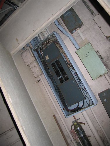 Exposed wires in a breaker box