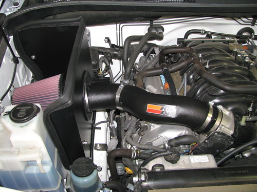 View of installed air intake.