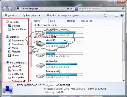 Comment obtenir le volet de l'Explorateur Windows 7 dans Vista pic1