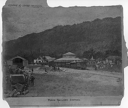 Porus Railway Station, Jamaica Railway Corporation, Clarendon, Jamaica [circa 1896]