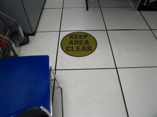 Keep area clear floor decal