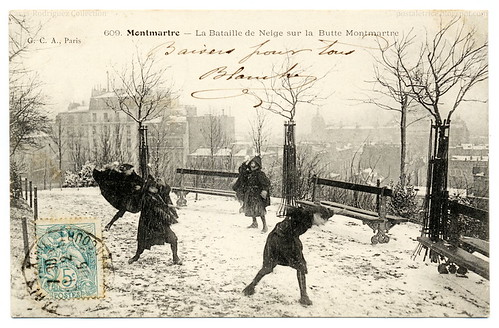 Snowball Fighting In Paris (1905)