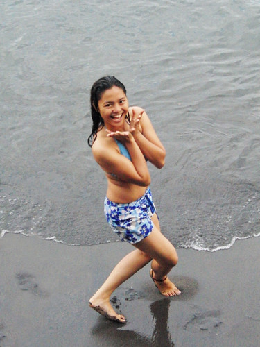 cute teen filipina on volcano black sand by burgermac, on Flickr