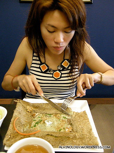 Rachel enjoying her healthy food