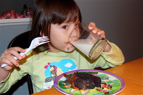 can't have chocolate cake without a big glass of milk!